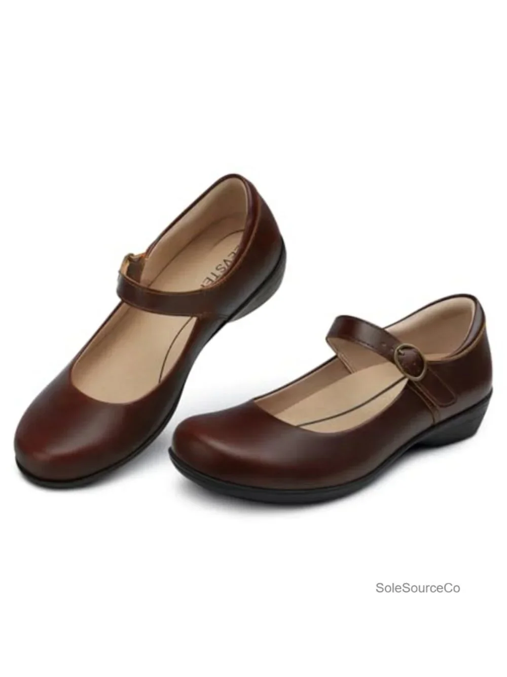 Genuine Leather Women's Mary Jane Flats with Arch Support